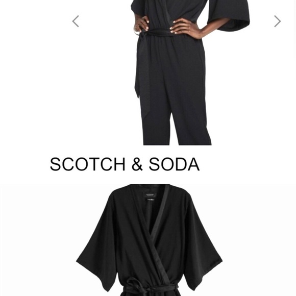 Scotch & Soda black kimono sleeve pocketed jumpsuit RE $245 & NEW w/tags size L - Picture 2 of 6